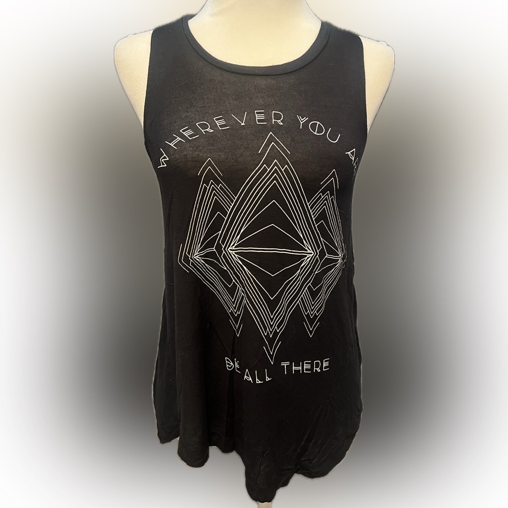 Chic Black Graphic Tank Top